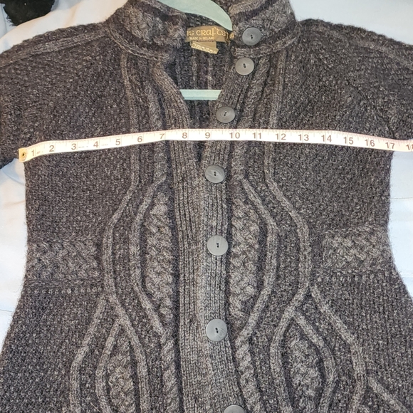 Aran Crafts Dark Gray Cable Knit Cardigan - Picture 4 of 6